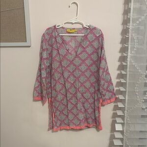 Roller Rabbit Pink and Gray Kids Swim Coverup